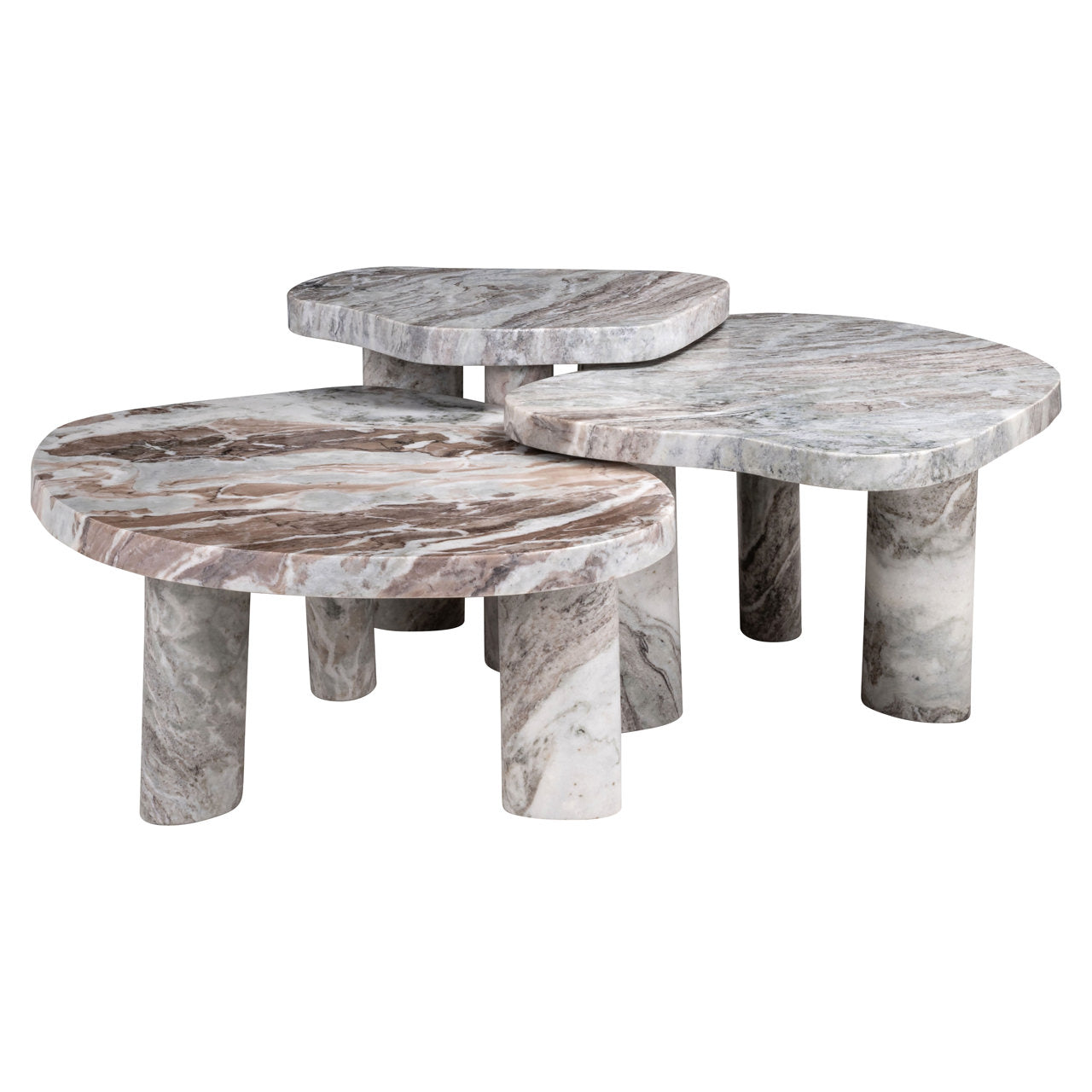 Richmond Möbel | Couchtisch Camino Blush beige (Set of 3) | Blush-beige