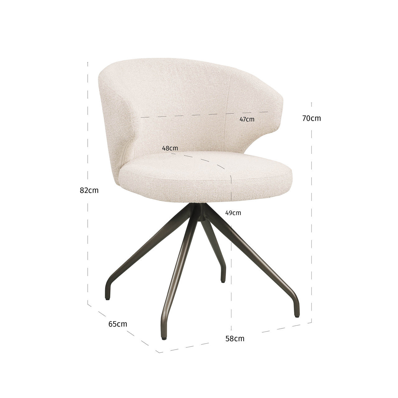 Richmond Möbel | Esszimmerstuhl Milly drehbar | Cream-fusion