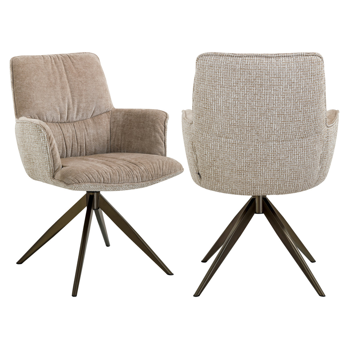 Richmond Möbel Esszimmerstuhl Chase drehbar cream blockweave | 216781
