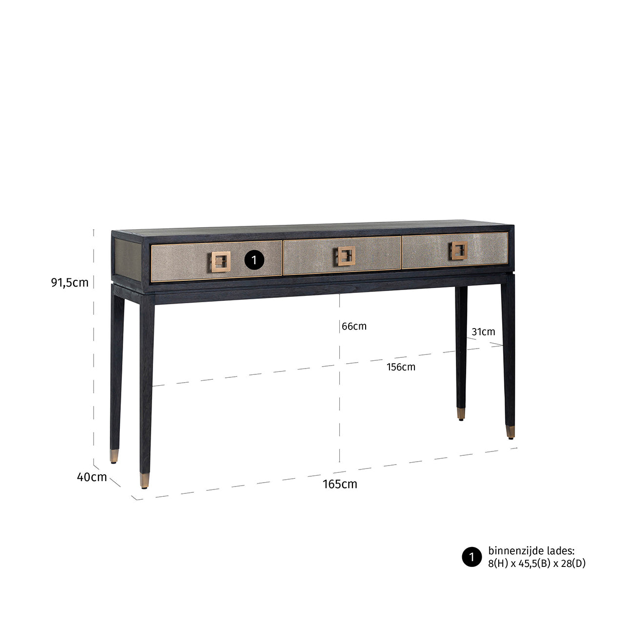 Richmond Möbel | Konsole Bloomville | Brass-shagreen