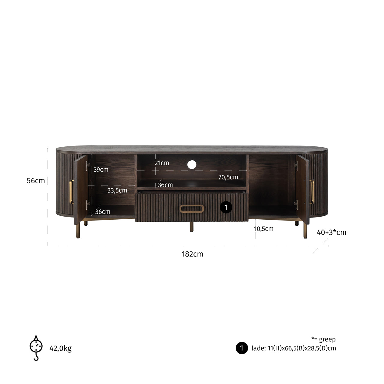 Richmond Möbel | TV-Schrank Luxor | Brown