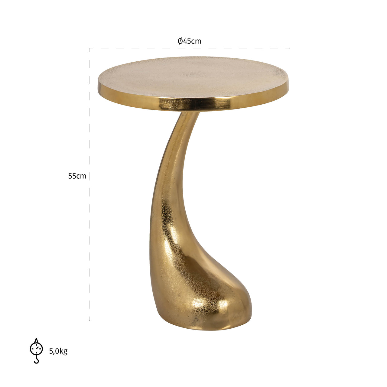 Richmond Möbel | Beistelltisch Dolphin | Gold