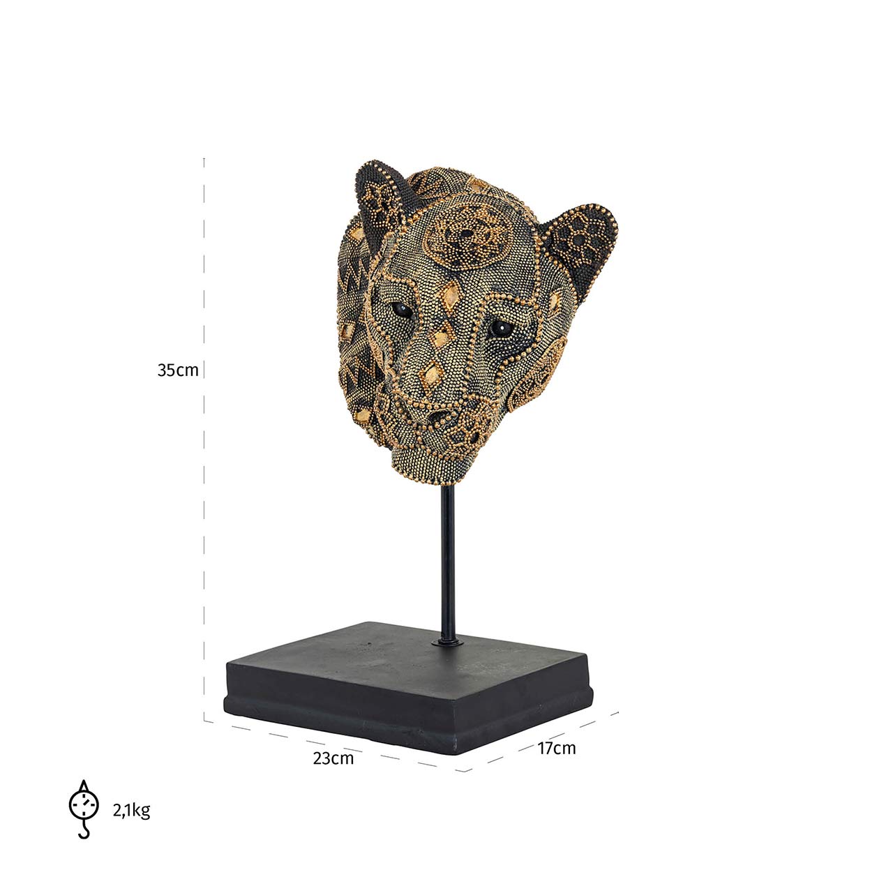 Richmond Möbel | Deko-Objekt Panther Yaro | Gold