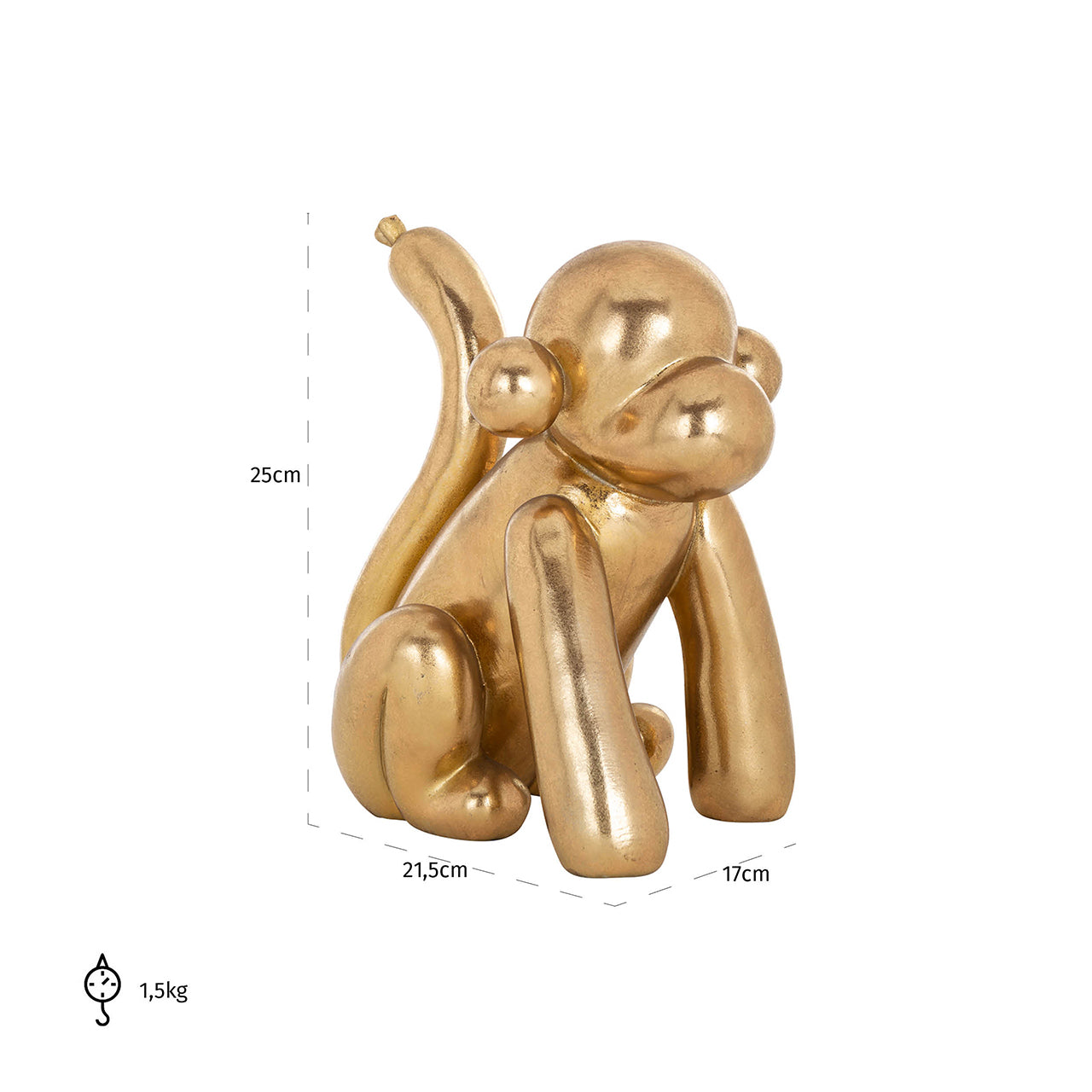 Richmond Möbel | Dekoratives Objekt Monkey | Gold