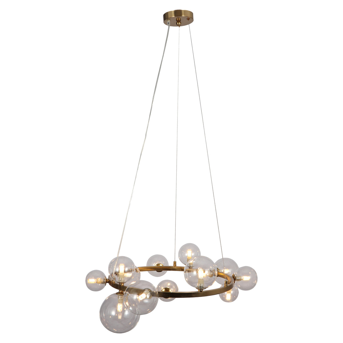 Richmond Möbel Pendelleuchte Yosie brushed gold | 211189