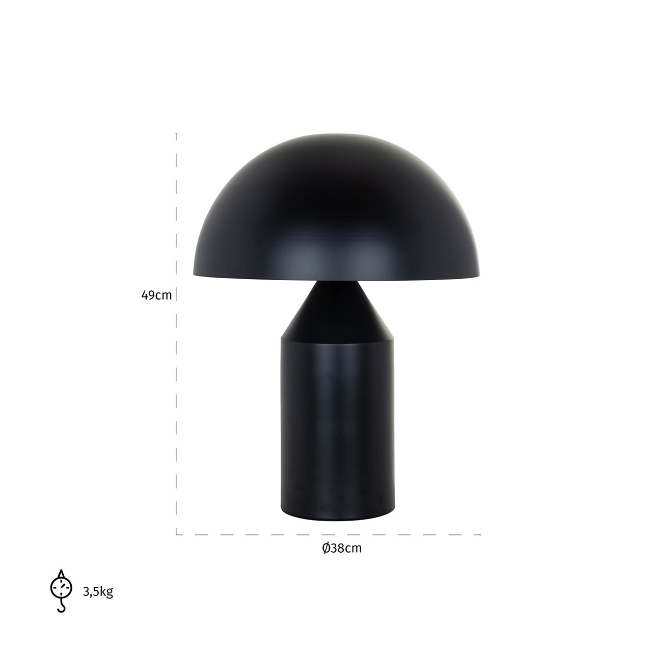 Richmond Möbel | Tischlampe Alicia | Schwarz