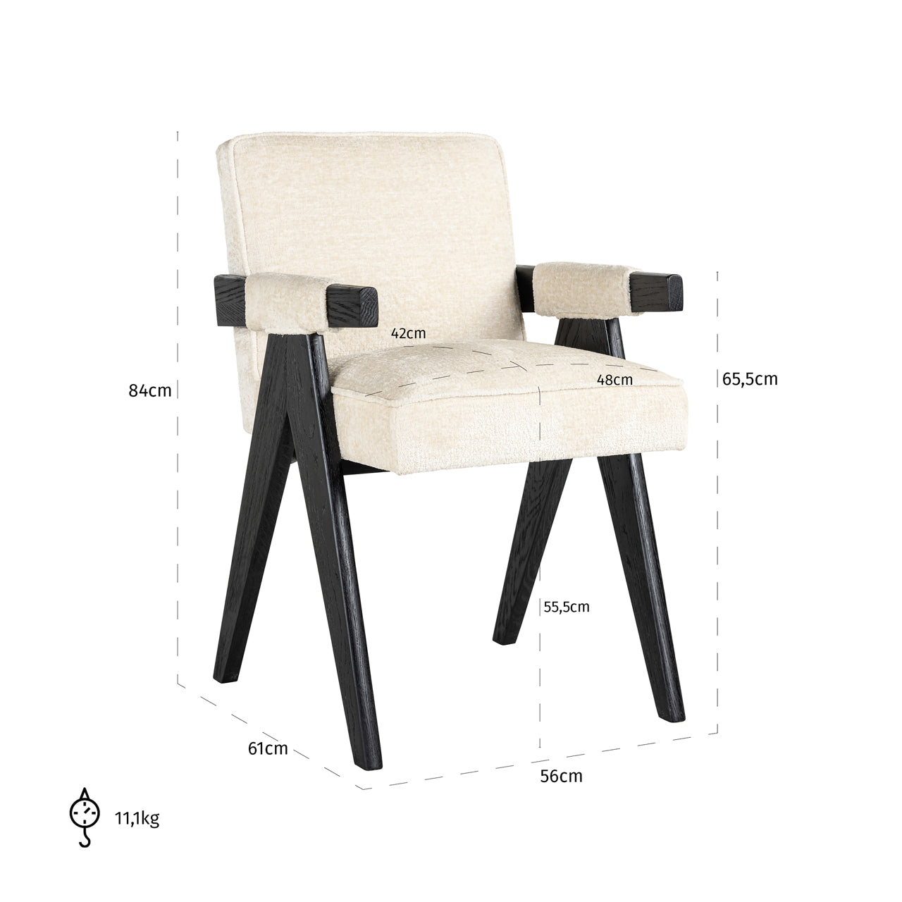 Richmond Möbel | Esszimmerstuhl Cooper | White-chenille