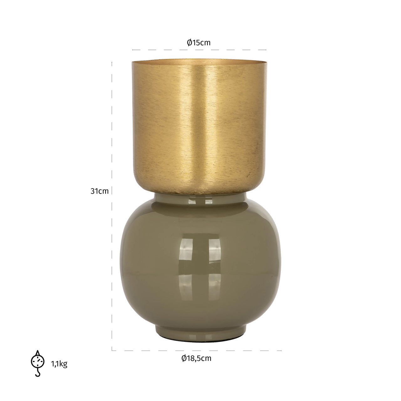 Richmond Möbel | Vase Clover | Brushed-gold