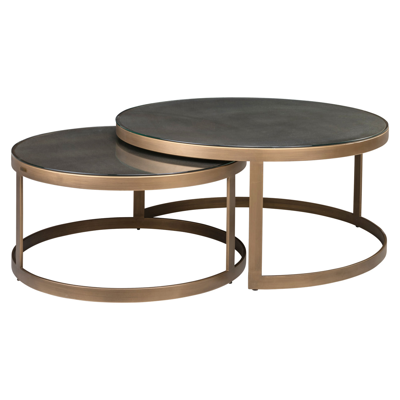 Richmond Möbel | Couchtisch Bloomville tops (Set von 2) | Brass-shagreen