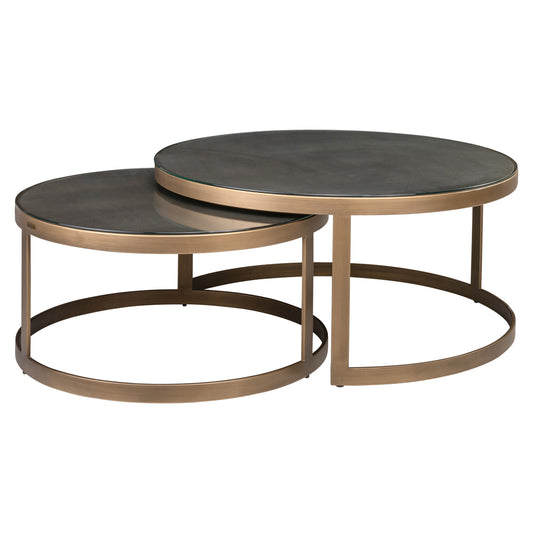 Richmond Möbel | Couchtisch Bloomville tops (Set von 2) | Brass-shagreen