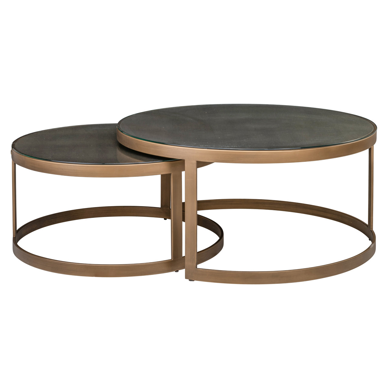 Richmond Möbel | Couchtisch Bloomville tops (Set von 2) | Brass-shagreen