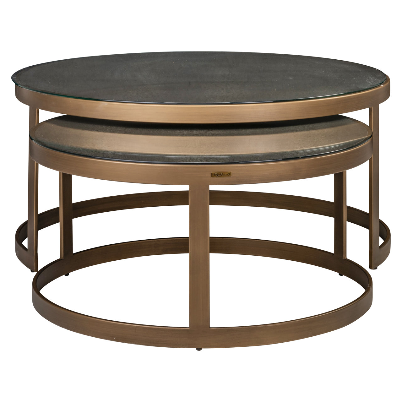 Richmond Möbel | Couchtisch Bloomville tops (Set von 2) | Brass-shagreen