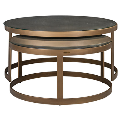 Richmond Möbel | Couchtisch Bloomville tops (Set von 2) | Brass-shagreen