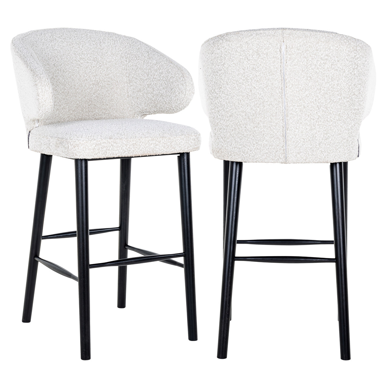 Richmond Möbel | Barhocker Indigo white bouclé | white-boucle