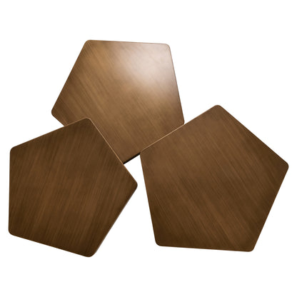 Richmond Möbel | Couchtisch Hexa (Set von 3) | Brushed-gold