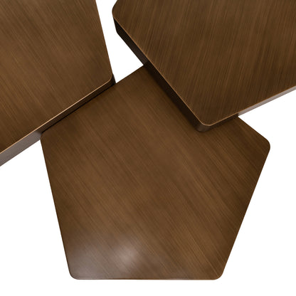 Richmond Möbel | Couchtisch Hexa (Set von 3) | Brushed-gold