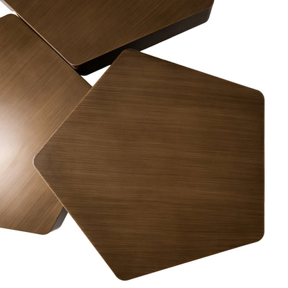 Richmond Möbel | Couchtisch Hexa (Set von 3) | Brushed-gold