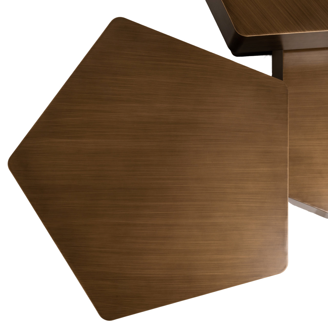 Richmond Möbel | Couchtisch Hexa (Set von 3) | Brushed-gold