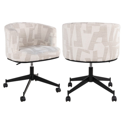 Richmond Möbel | Esszimmerstuhl Rochenne drehbar auf Rollen | Beige-graffic