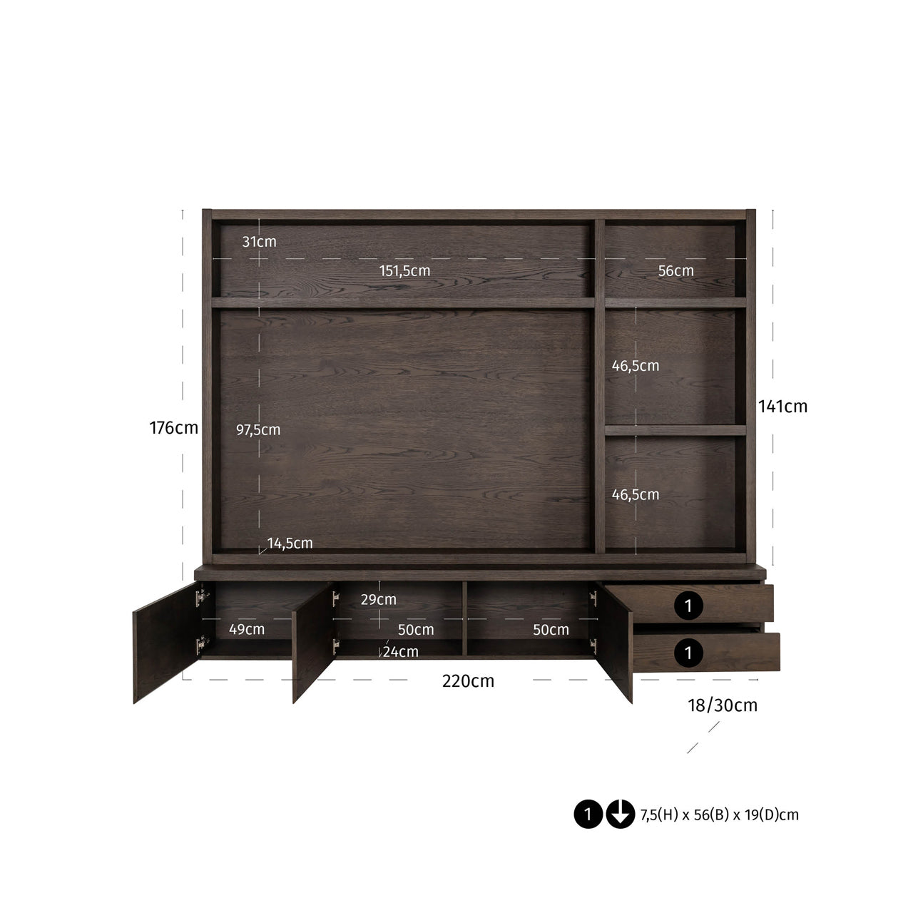 TV-Schrank Lachance -doors