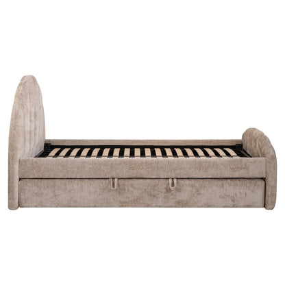 Richmond Möbel Bett Pixie with pull-out bed clay chenille | 214120