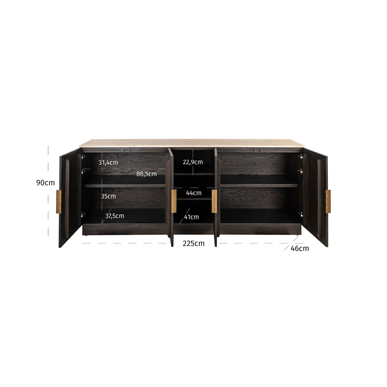 Sideboard Claremont -shelves