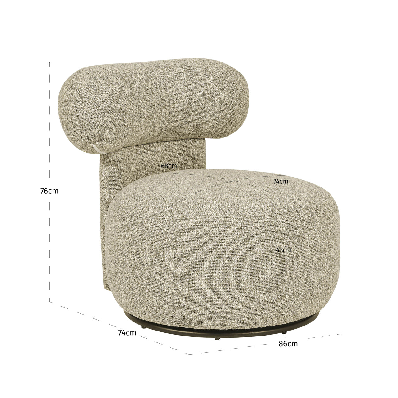 Lounge Stuhl Kaya drehbar