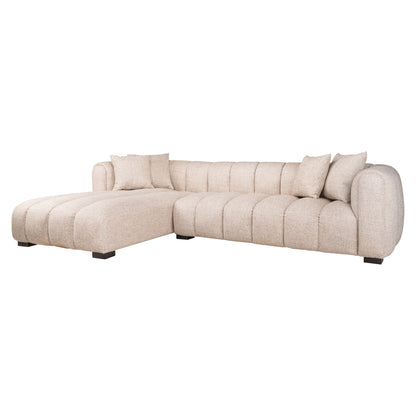 Richmond Möbel | Sofa Novaro cream tweed lounge left fire retardant | cream-tweed