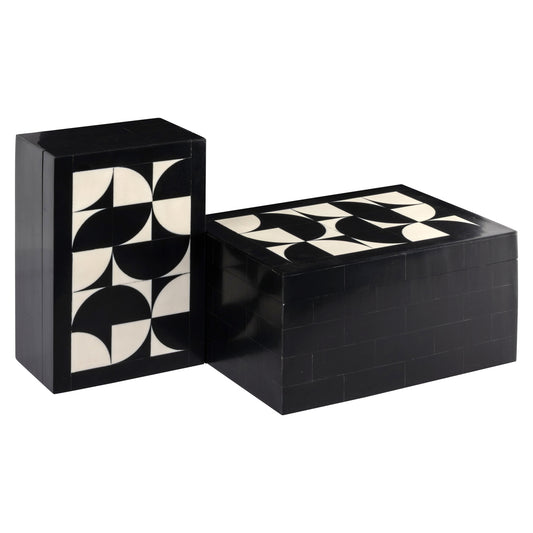 Richmond Möbel Aufbewahrungsbox Rae (Set von 2) black/white | 215802