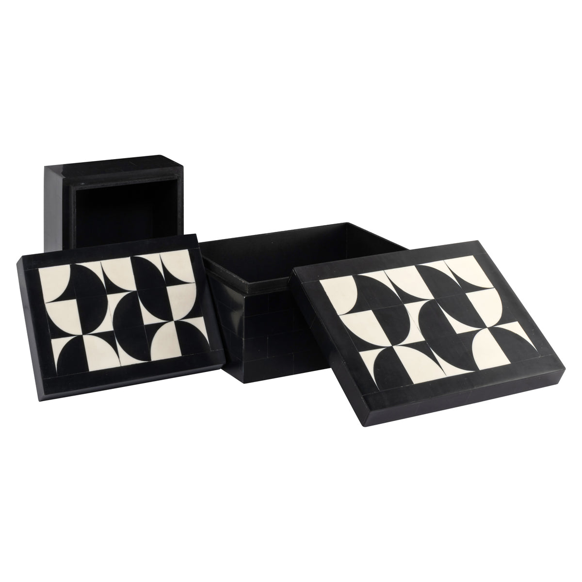 Richmond Möbel Aufbewahrungsbox Rae (Set von 2) black/white | 215802