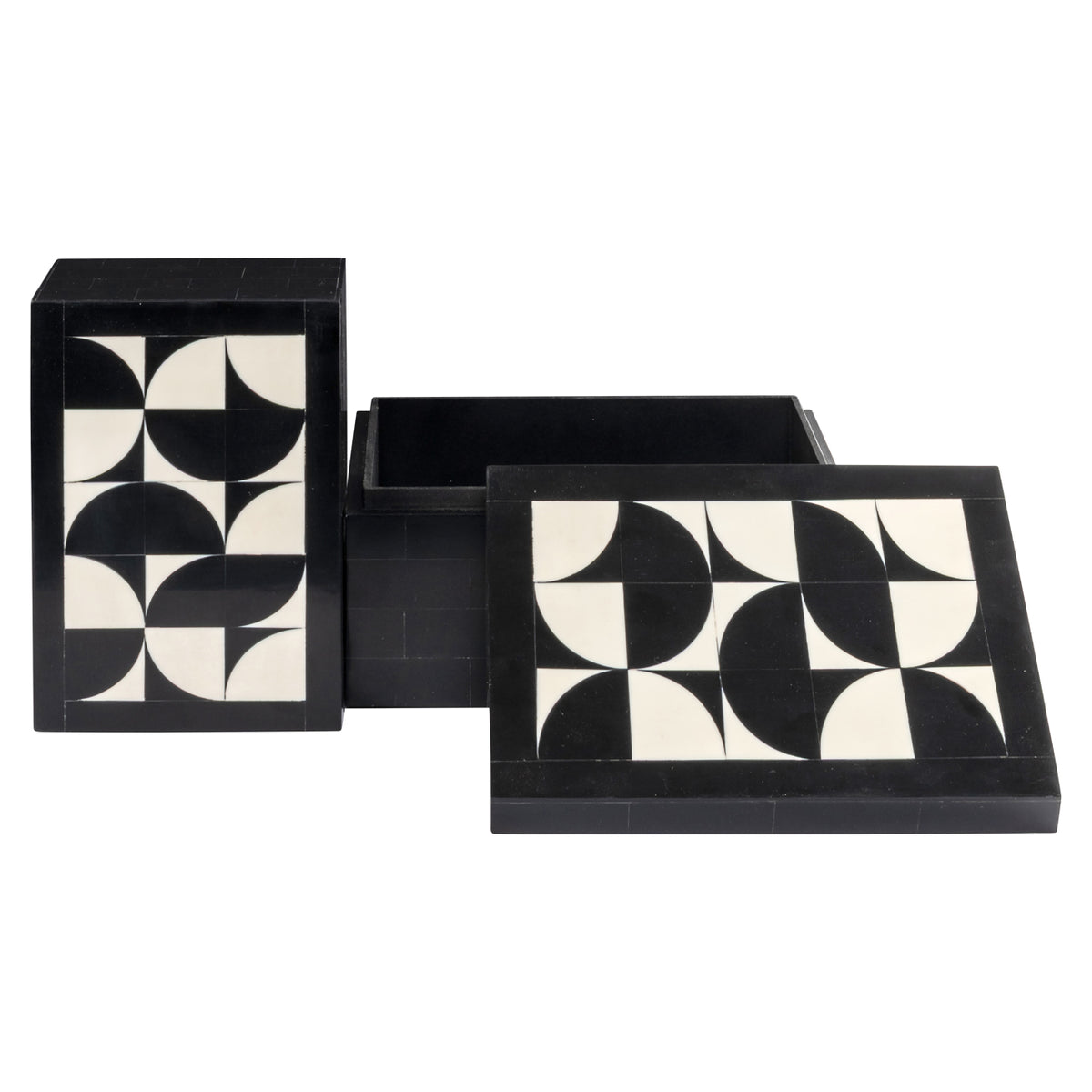 Richmond Möbel Aufbewahrungsbox Rae (Set von 2) black/white | 215802