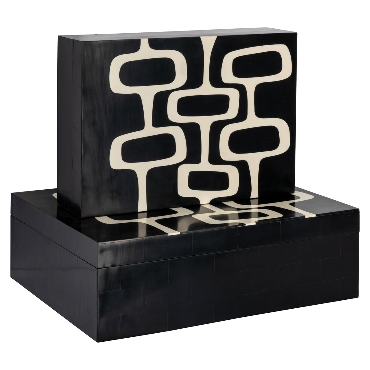 Richmond Möbel Aufbewahrungsbox Lux (Set von 2) black/white | 215803