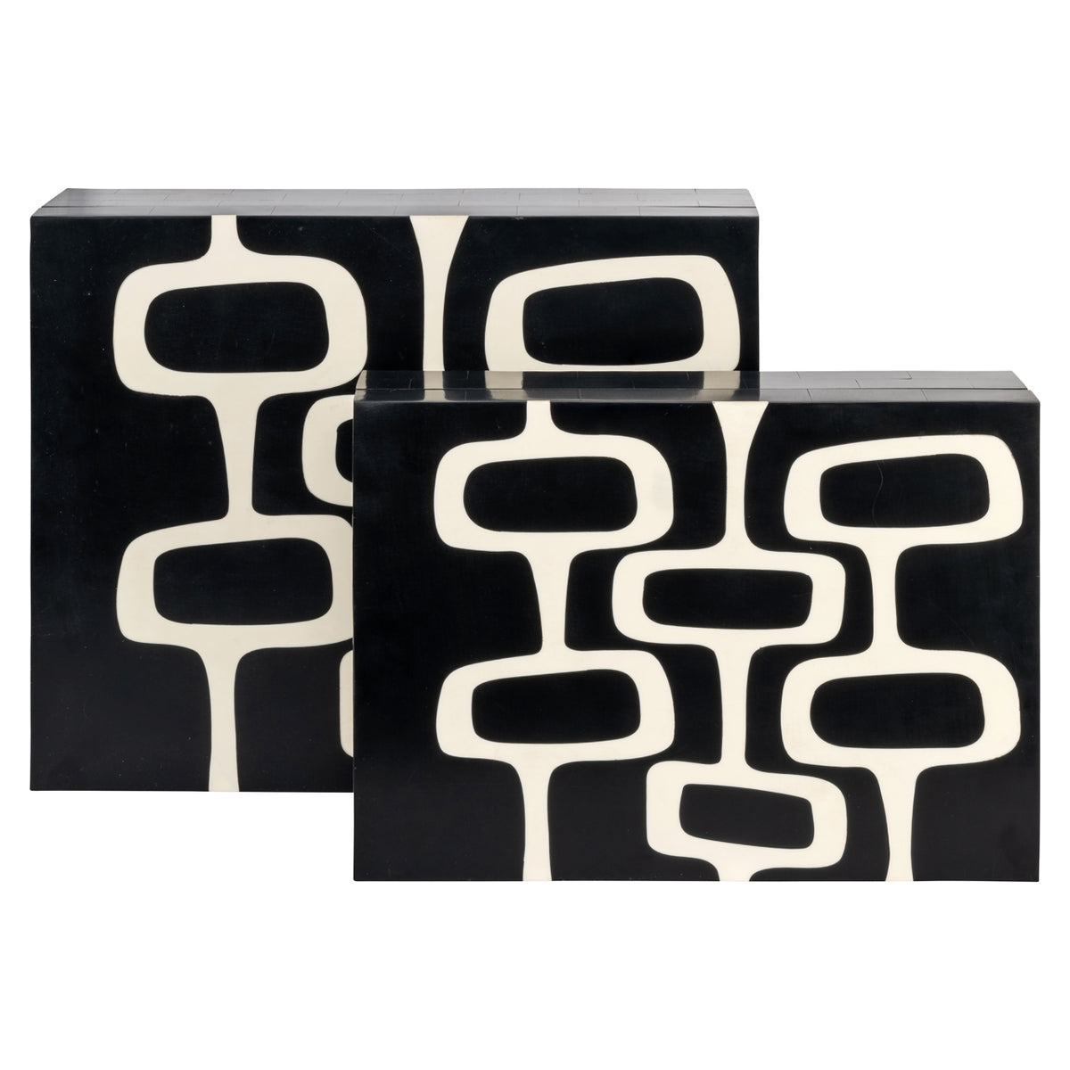 Richmond Möbel Aufbewahrungsbox Lux (Set von 2) black/white | 215803