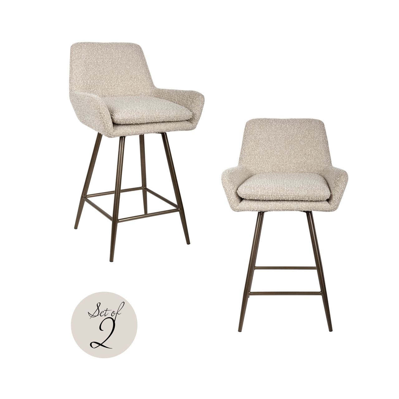 Richmond Möbel | Thekenstuhl Linsey (Set von 2) | Niagara-beige