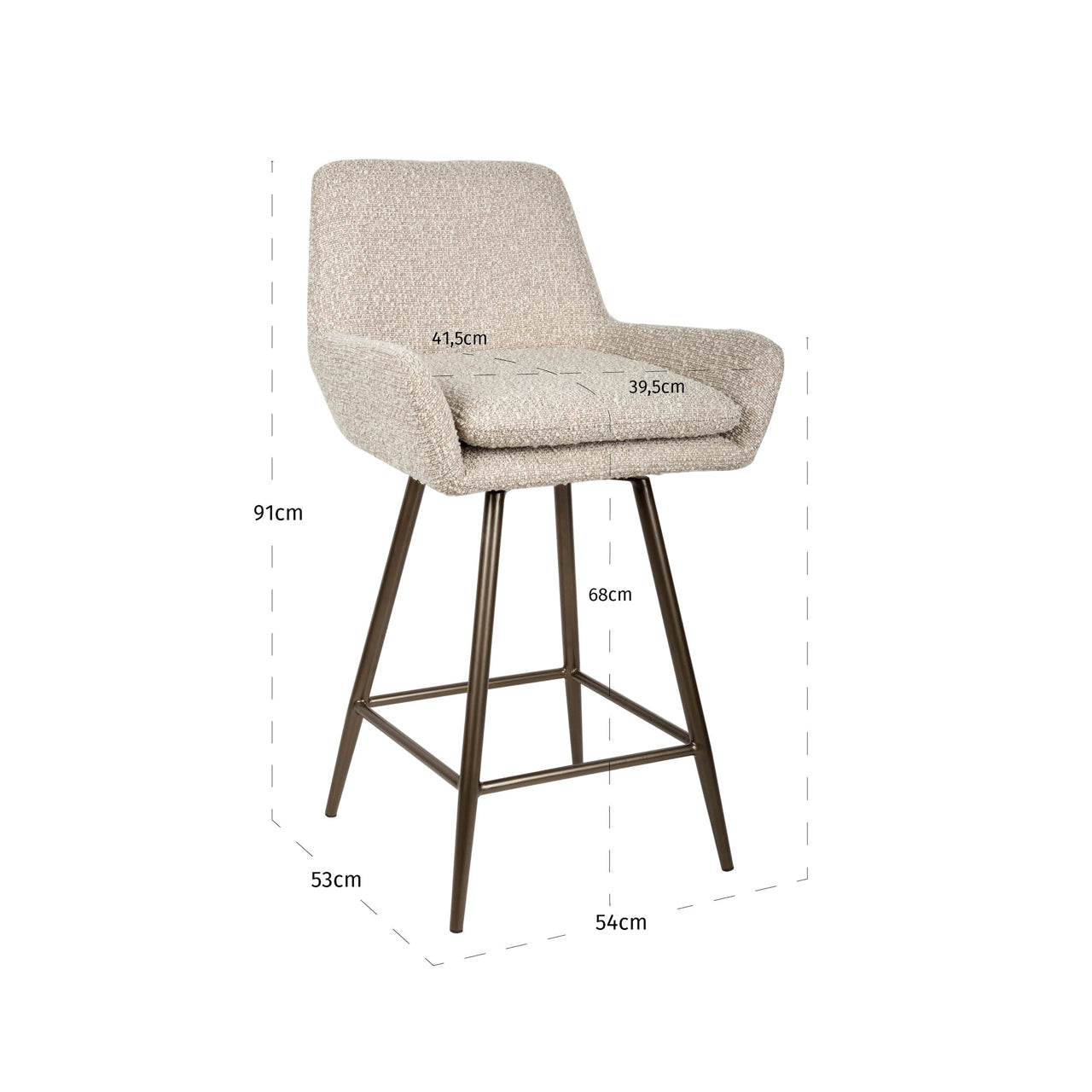 Richmond Möbel | Thekenstuhl Linsey (Set von 2) | Niagara-beige