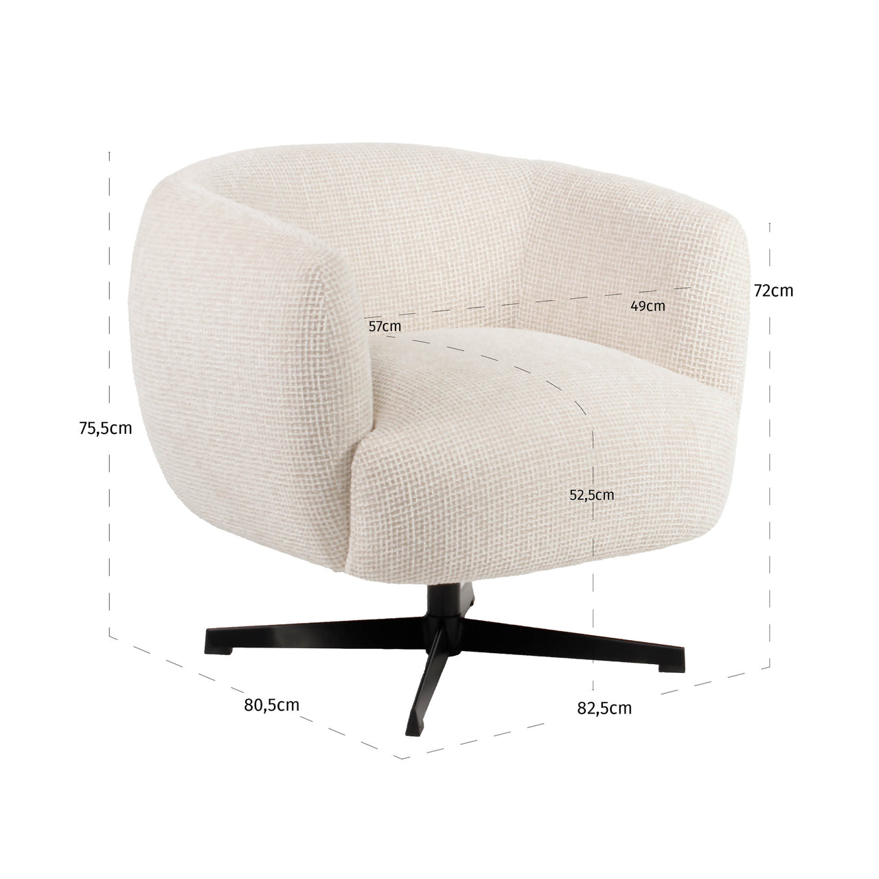 Richmond Möbel | Lounge Stuhl Estelle drehbar | Sheep-natural