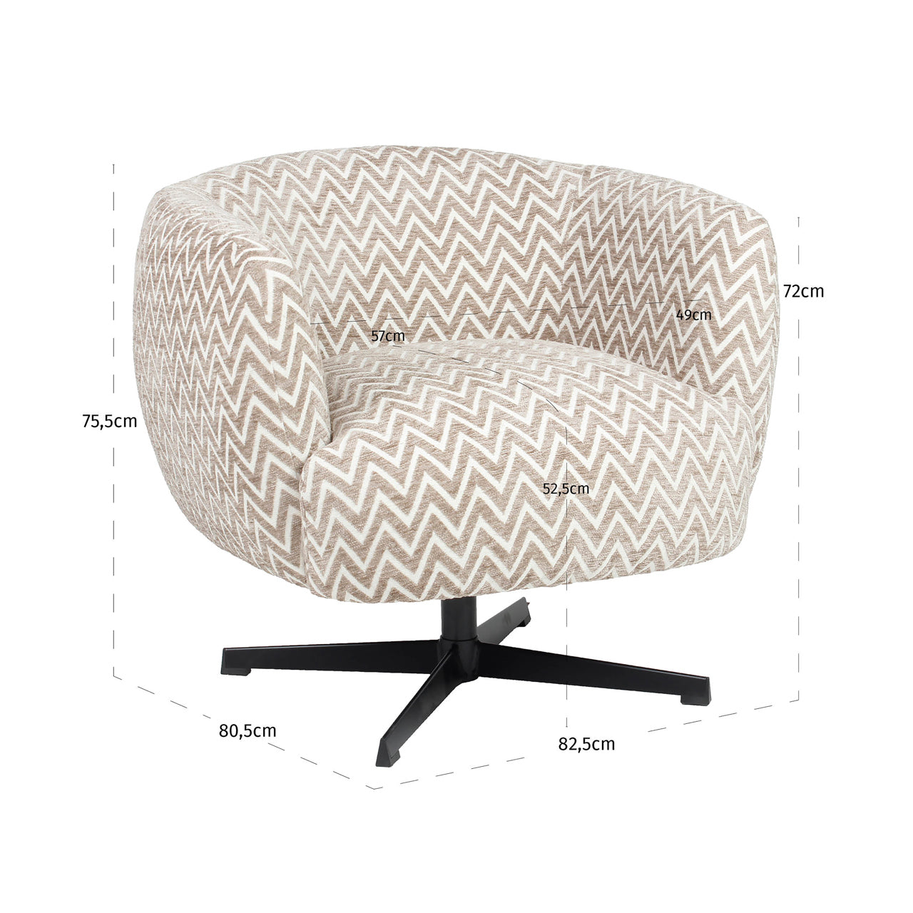 Richmond Möbel | Lounge Stuhl Estelle drehbar | Sheep-natural
