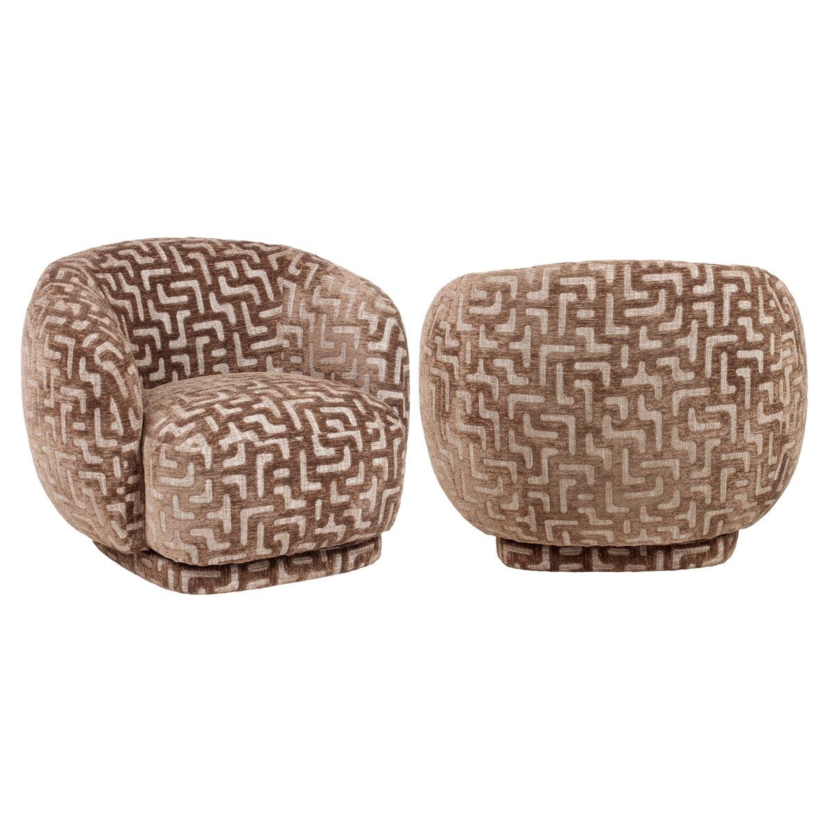 Richmond Möbel Lounge Stuhl Negreslo drehbar brown labyrinth | 216058