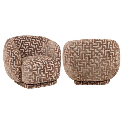 Richmond Möbel Lounge Stuhl Negreslo drehbar brown labyrinth | 216058