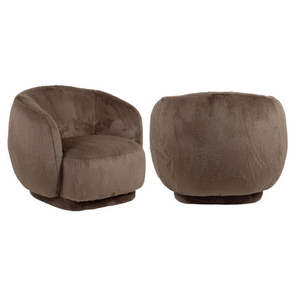 Richmond Möbel Lounge Stuhl Negreslo drehbar brown fluffy | 216059