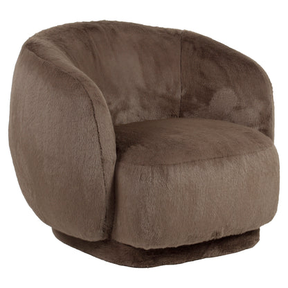 Richmond Möbel Lounge Stuhl Negreslo drehbar brown fluffy | 216059
