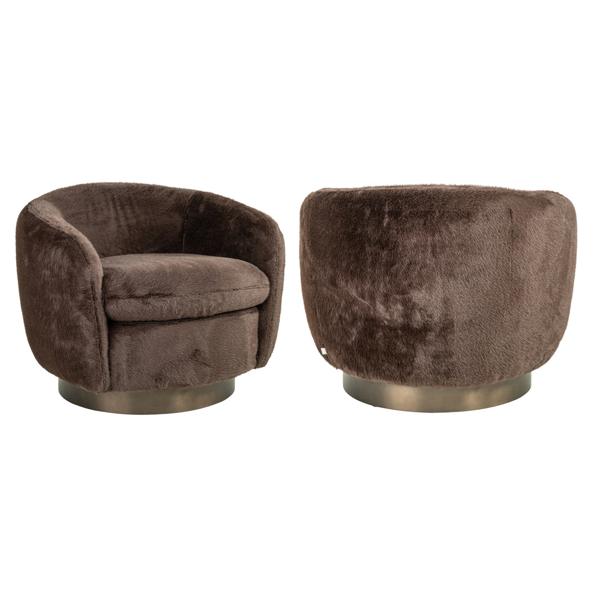 Richmond Möbel Lounge Stuhl Colmar drehbar chocolat fluffy | 216079