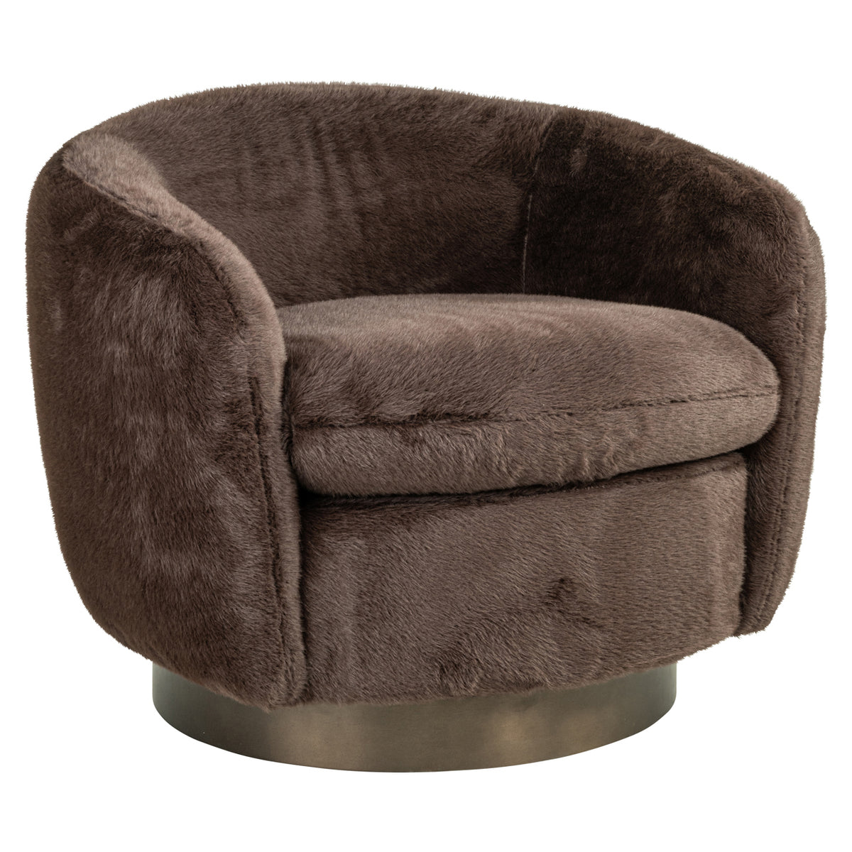 Richmond Möbel Lounge Stuhl Colmar drehbar chocolat fluffy | 216079