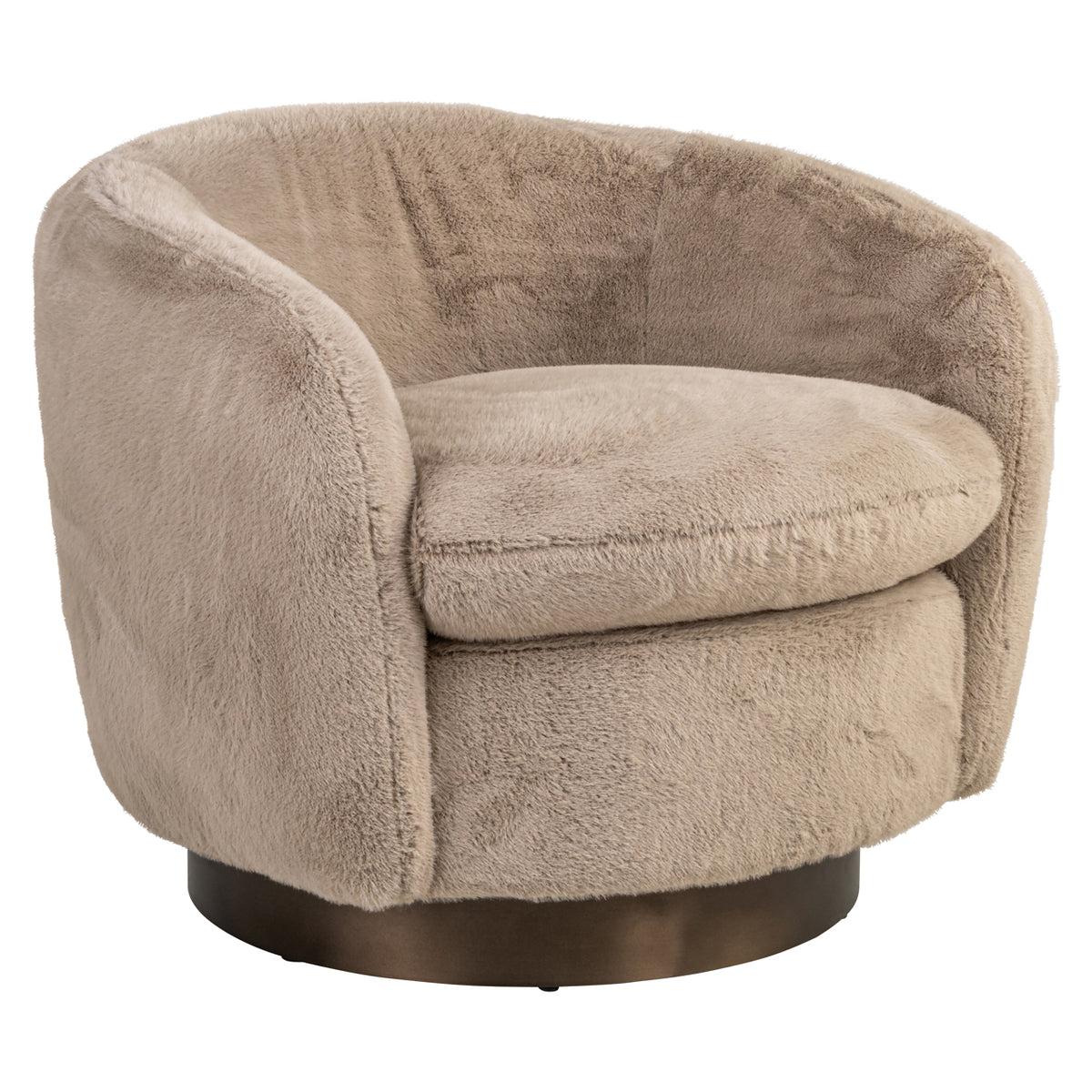 Richmond Möbel Lounge Stuhl Colmar drehbar khaki fluffy | 216080