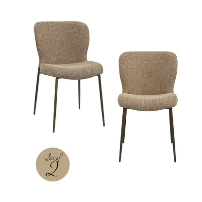 Richmond Möbel Esszimmerstuhl Odarby Feuerresistent (Set von 2) brown tweed | 216097