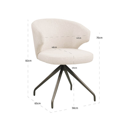 Richmond Möbel | Esszimmerstuhl Milly drehbar | Cream-fusion