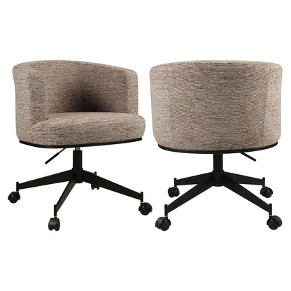 Richmond Möbel | Esszimmerstuhl Rochenne drehbar auf Rollen | Beige-graffic