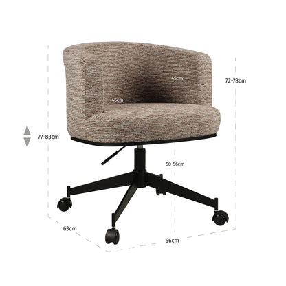 Richmond Möbel | Esszimmerstuhl Rochenne drehbar auf Rollen | Beige-graffic