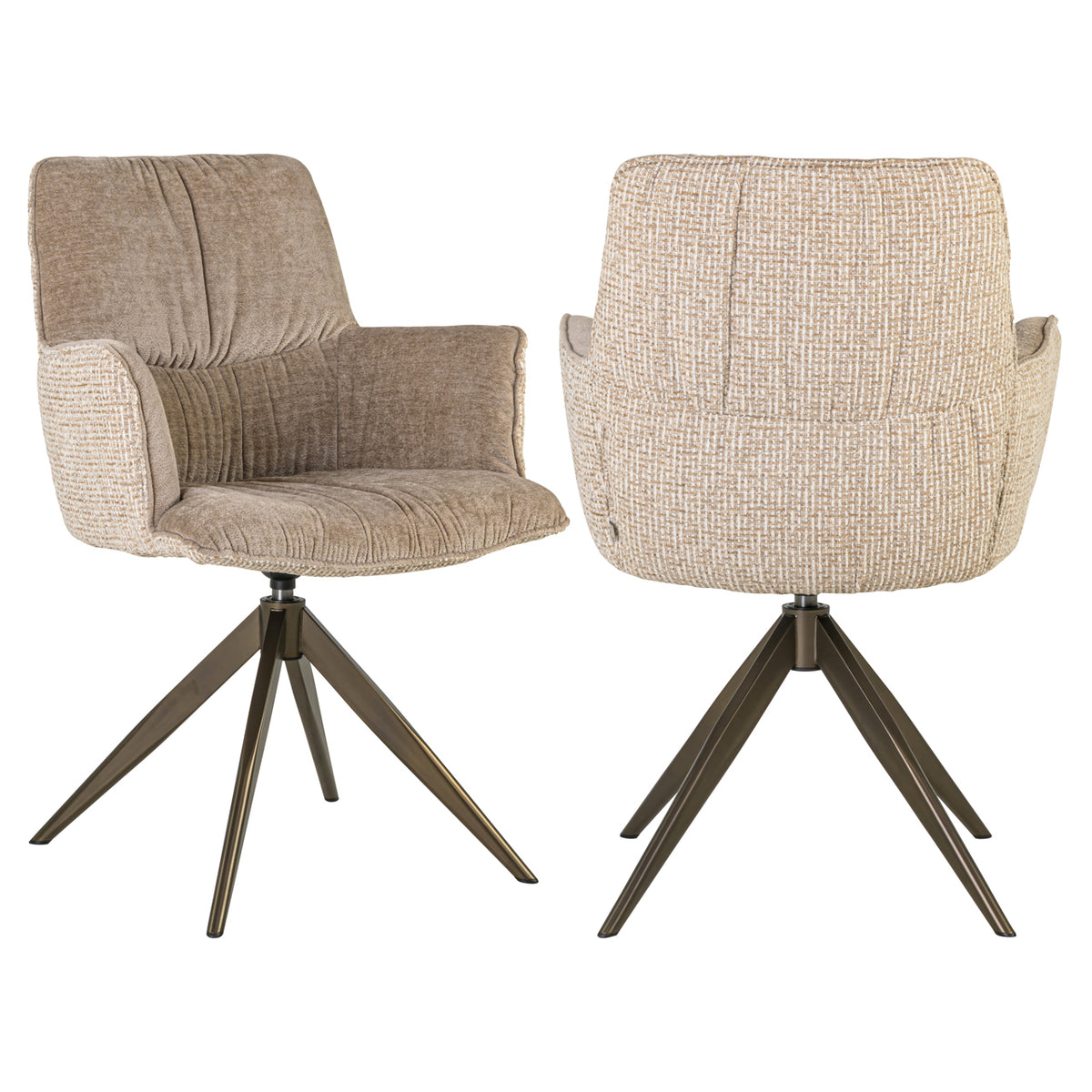 Richmond Möbel Esszimmerstuhl Chase drehbar cream blockweave | 216781