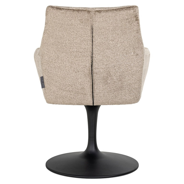 Richmond Möbel | Drehstuhl Marlon aus Chenille | Taupe